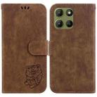 For Motorola Moto G15 Little Tiger Embossed Leather Phone Case(Brown) - 1