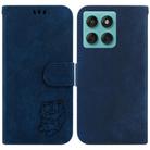 For Motorola Edge 60 Fusion / Edge 5G 2025 Little Tiger Embossed Leather Phone Case(Dark Blue) - 1