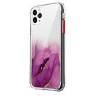 For iPhone 11 Pro Max Marble Pattern Glittery Powder Shockproof TPU + Acrylic Protective Case with Detachable Buttons(Purple) - 2
