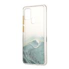 For Samsung Galaxy A21s Marble Pattern Glittery Powder Shockproof TPU + Acrylic Protective Case with Detachable Buttons(Green) - 2