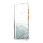 For Samsung Galaxy A21s Marble Pattern Glittery Powder Shockproof TPU + Acrylic Protective Case with Detachable Buttons(Green) - 3