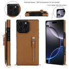 For iPhone 16 Pro Max Cross-body Zipper Square Phone Case(Brown) - 2