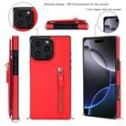 For iPhone 16 Pro Max Cross-body Zipper Square Phone Case(Red) - 2