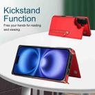 For iPhone 16 Cross-body Zipper Square Phone Case(Red) - 3