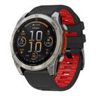 For Garmin 26mm Official Two Color Quick Release Silicone Watch Band(Black Red) - 1