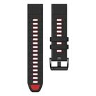 For Garmin 26mm Official Two Color Quick Release Silicone Watch Band(Black Red) - 3