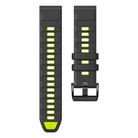 For Garmin 26mm Official Two Color Quick Release Silicone Watch Band(Black Lime) - 3