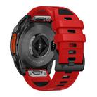 For Garmin 26mm Official Two Color Quick Release Silicone Watch Band(Red Black) - 2