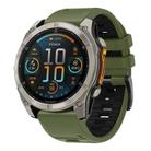 For Garmin 26mm Official Two Color Quick Release Silicone Watch Band(Army Green Black) - 1