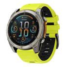 For Garmin 26mm Official Two Color Quick Release Silicone Watch Band(Lime Black) - 1