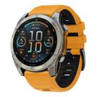 For Garmin 22mm Official Two Color Quick Release Silicone Watch Band(Orange Black) - 1