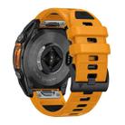 For Garmin 22mm Official Two Color Quick Release Silicone Watch Band(Orange Black) - 2