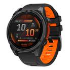 For Garmin 22mm Official Two Color Quick Release Silicone Watch Band(Black Orange) - 1