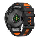 For Garmin 22mm Official Two Color Quick Release Silicone Watch Band(Black Orange) - 2