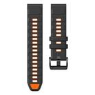 For Garmin 22mm Official Two Color Quick Release Silicone Watch Band(Black Orange) - 3