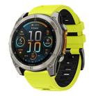 For Garmin 22mm Official Two Color Quick Release Silicone Watch Band(Lime Black) - 1