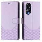 For OPPO A98 5G / F23 5G India Honeycomb Embossing RFID Leather Phone Case(Light Purple) - 2