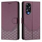 For OPPO A98 5G / F23 5G India Honeycomb Embossing RFID Leather Phone Case(Violet) - 2
