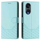 For OPPO A1 Pro 5G / Reno8 T 5G Global Honeycomb Embossing RFID Leather Phone Case(Mint Green) - 2