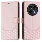 For OPPO F27 Pro+ Honeycomb Embossing RFID Leather Phone Case(Pink) - 2