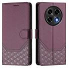 For OPPO F27 Pro+ Honeycomb Embossing RFID Leather Phone Case(Violet) - 2