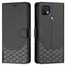 For OPPO A15 / A15s / A35 2021 Honeycomb Embossing RFID Leather Phone Case(Black) - 2