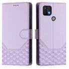For OPPO A15 / A15s / A35 2021 Honeycomb Embossing RFID Leather Phone Case(Light Purple) - 2