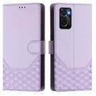 For OPPO A36 4G / A76 4G / A96 4G Honeycomb Embossing RFID Leather Phone Case(Light Purple) - 2