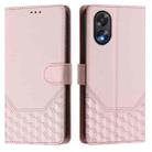 For OPPO A38 4G / A18 4G Global Honeycomb Embossing RFID Leather Phone Case(Pink) - 2