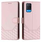 For OPPO A54 4G / A54s / A55 5G / A16 / A16s Honeycomb Embossing RFID Leather Phone Case(Pink) - 2