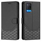 For OPPO A54 4G / A54s / A55 5G / A16 / A16s Honeycomb Embossing RFID Leather Phone Case(Black) - 2