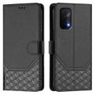 For OPPO A54 5G / A74 5G / A93 5G Honeycomb Embossing RFID Leather Phone Case(Black) - 2