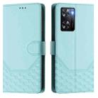 For OPPO A57 4G / A77 4G / A57s 4G Global Honeycomb Embossing RFID Leather Phone Case(Mint Green) - 2