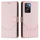 For OPPO A57 4G / A77 4G / A57s 4G Global Honeycomb Embossing RFID Leather Phone Case(Pink) - 2