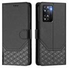 For OPPO A57 4G / A77 4G / A57s 4G Global Honeycomb Embossing RFID Leather Phone Case(Black) - 2