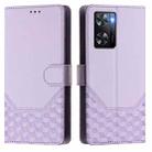 For OPPO A57 4G / A77 4G / A57s 4G Global Honeycomb Embossing RFID Leather Phone Case(Light Purple) - 2