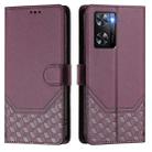 For OPPO A57 4G / A77 4G / A57s 4G Global Honeycomb Embossing RFID Leather Phone Case(Violet) - 2