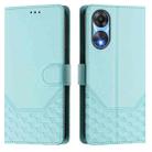 For OPPO A78 5G Global / A1x 5G Honeycomb Embossing RFID Leather Phone Case(Mint Green) - 2