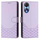 For OPPO A78 5G Global / A1x 5G Honeycomb Embossing RFID Leather Phone Case(Light Purple) - 2