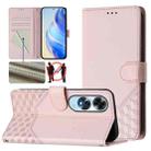 For OPPO A60 4G Global Honeycomb Embossing RFID Leather Phone Case(Pink) - 1