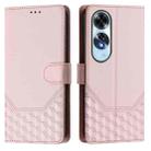 For OPPO A60 4G Global Honeycomb Embossing RFID Leather Phone Case(Pink) - 2