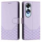 For OPPO A60 4G Global Honeycomb Embossing RFID Leather Phone Case(Light Purple) - 2