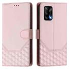 For OPPO A74 4G / F19 / F19s / A95 4G Honeycomb Embossing RFID Leather Phone Case(Pink) - 2