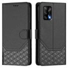 For OPPO A74 4G / F19 / F19s / A95 4G Honeycomb Embossing RFID Leather Phone Case(Black) - 2