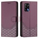 For OPPO A74 4G / F19 / F19s / A95 4G Honeycomb Embossing RFID Leather Phone Case(Violet) - 2