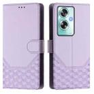For OPPO A79 5G Global Honeycomb Embossing RFID Leather Phone Case(Light Purple) - 2