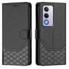 For OPPO A80 5G European / K12x 5G Global Honeycomb Embossing RFID Leather Phone Case(Black) - 2