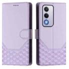 For OPPO A80 5G European / K12x 5G Global Honeycomb Embossing RFID Leather Phone Case(Light Purple) - 2