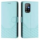 For OPPO A94 5G Global / Reno5 Z Honeycomb Embossing RFID Leather Phone Case(Mint Green) - 2