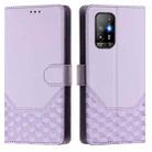 For OPPO A94 5G Global / Reno5 Z Honeycomb Embossing RFID Leather Phone Case(Light Purple) - 2